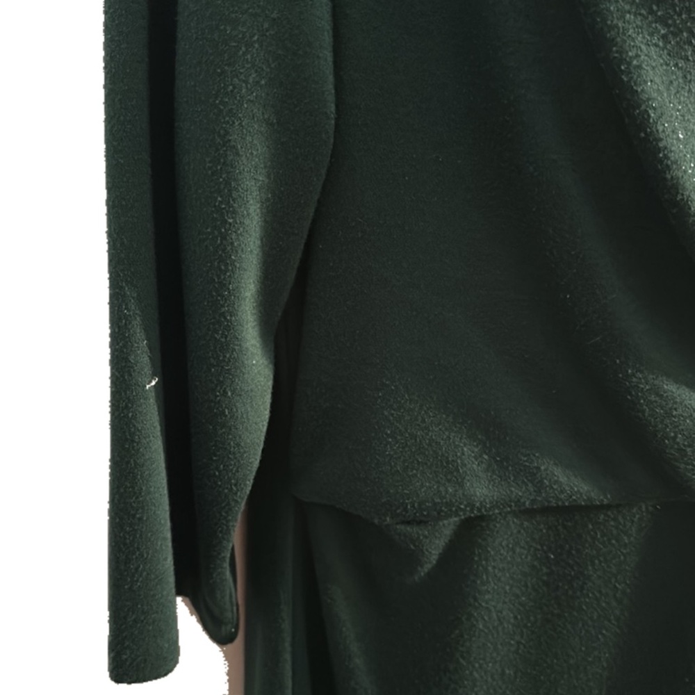 Ann Taylor size 10 emerald green 3/4 sleeve below the knee faux wrap vneck dress - Picture 6 of 10